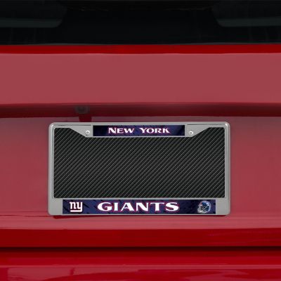 Rico Industries NFL Football New York Giants  12" x 6" Chrome Frame With Decal Inserts - Car/Truck/SUV Automobile Accessory Image 1