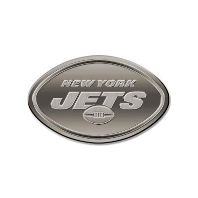 Rico Industries NFL Football New York Jets Oval Antique Nickel Auto Emblem for Car/Truck/SUV Image 1