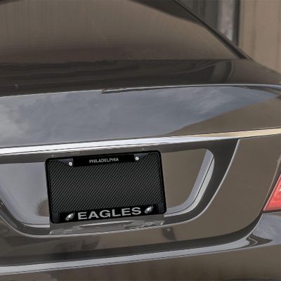 Rico Industries NFL Football Philadelphia Eagles Primary Black Chrome Frame with Plastic Inserts 12" x 6" Car/Truck Auto Accessory Image 1