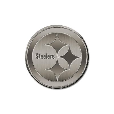 Rico Industries NFL Football Pittsburgh Steelers Standard Round Antique Nickel Auto Emblem for Car/Truck/SUV Image 1