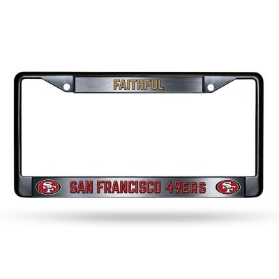 Rico Industries NFL Football San Francisco 49ers Black Game Day Black Chrome Frame with Printed Inserts 12" x 6" Car/Truck Auto Accessory Image 1
