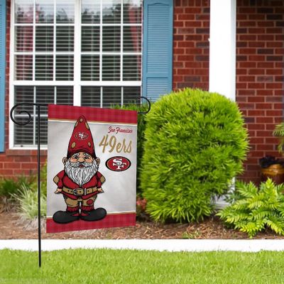 Rico Industries NFL Football San Francisco 49ers Gnome Spring 13" x 18" Double Sided Garden Flag Image 1