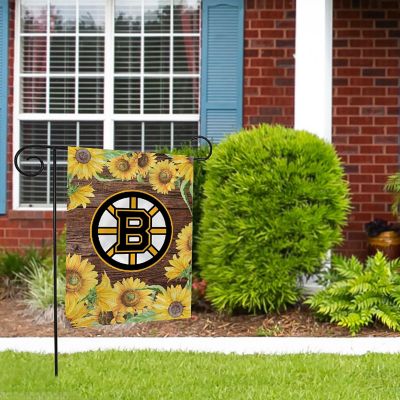Rico Industries NHL Hockey Boston Bruins Sunflower Spring 13" x 18" Double Sided Garden Flag Image 1