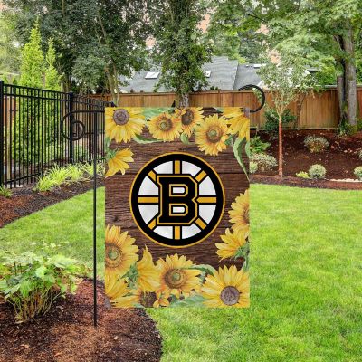 Rico Industries NHL Hockey Boston Bruins Sunflower Spring 13" x 18" Double Sided Garden Flag Image 2