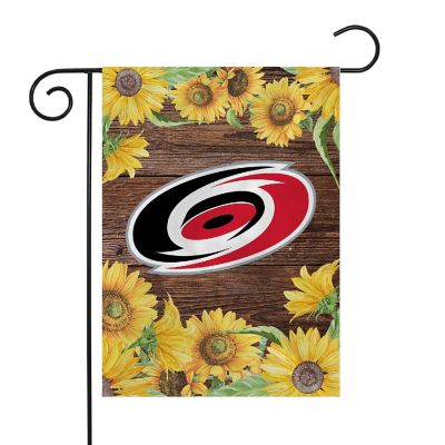Rico Industries NHL Hockey Carolina Hurricanes Sunflower Spring 13" x 18" Double Sided Garden Flag Image 1