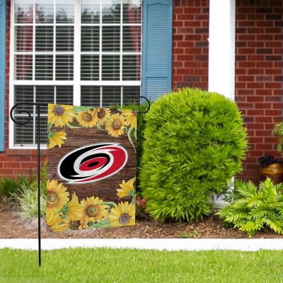 Rico Industries NHL Hockey Carolina Hurricanes Sunflower Spring 13" x 18" Double Sided Garden Flag Image 1