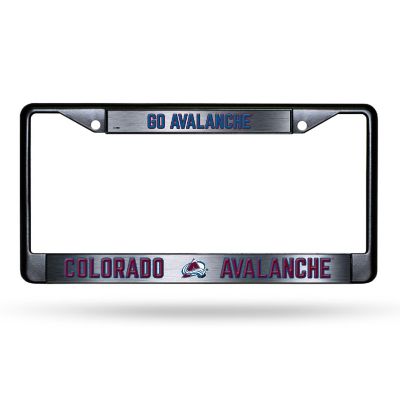 Rico Industries NHL Hockey Colorado Avalanche Black Game Day Black Chrome Frame with Printed Inserts 12" x 6" Car/Truck Auto Accessory Image 1
