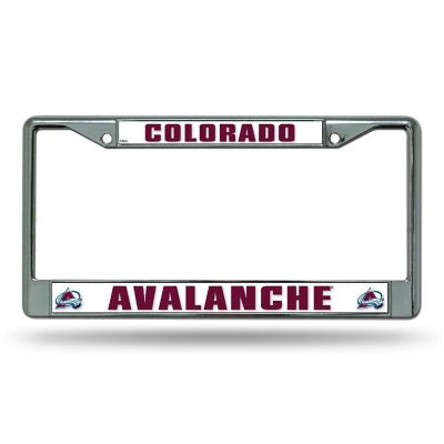 Rico Industries NHL Hockey Colorado Avalanche Premium 12" x 6" Chrome Frame With Plastic Inserts - Car/Truck/SUV Automobile Accessory Image 1
