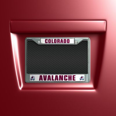 Rico Industries NHL Hockey Colorado Avalanche Premium 12" x 6" Chrome Frame With Plastic Inserts - Car/Truck/SUV Automobile Accessory Image 1