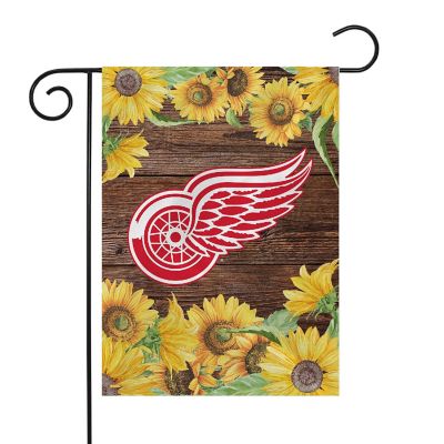 Rico Industries NHL Hockey Detroit Red Wings Sunflower Spring 13" x 18" Double Sided Garden Flag Image 1