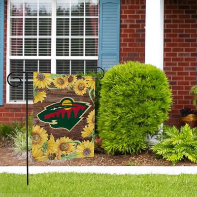 Rico Industries NHL Hockey Minnesota Wild Sunflower Spring 13" x 18" Double Sided Garden Flag Image 1