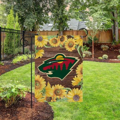 Rico Industries NHL Hockey Minnesota Wild Sunflower Spring 13" x 18" Double Sided Garden Flag Image 2