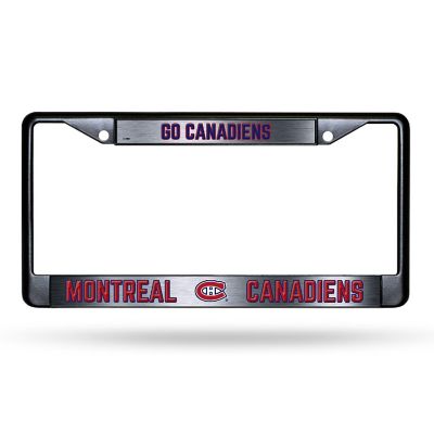 Rico Industries NHL Hockey Montreal Canadiens Black Game Day Black Chrome Frame with Printed Inserts 12" x 6" Car/Truck Auto Accessory Image 1