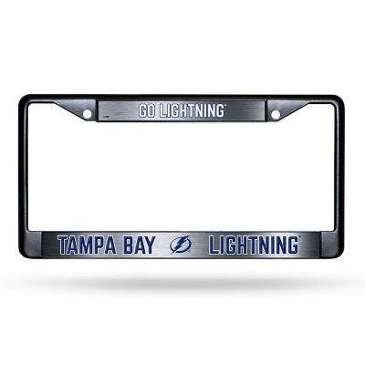 Rico Industries NHL Hockey Tampa Bay Lightning Black Game Day Black Chrome Frame with Printed Inserts 12" x 6" Car/Truck Auto Accessory Image 1