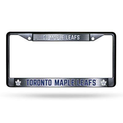 Rico Industries NHL Hockey Toronto Maple Leafs Black Game Day Black Chrome Frame with Printed Inserts 12" x 6" Car/Truck Auto Accessory Image 1