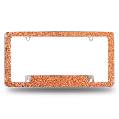 Rico Industries Orange Glitter All Over Automotive License Plate Frame for Car/Truck/SUV (12" x 6") Image 1