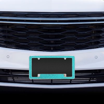 Rico Industries Teal Glitter All Over Automotive License Plate Frame for Car/Truck/SUV (12" x 6") Image 1