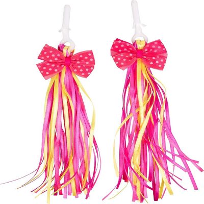 Ride Along Dolly Bike Handlebar Streamers (2 pk) - Girls Bicycle Scooter Bow Design Streamers - Easy Attachment to Cycle's Handlebars Fits Most Bikes - Cute Pin Image 3