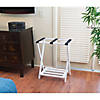 Right Height Luggage Rack with Shoe Rack, White Finish Image 1