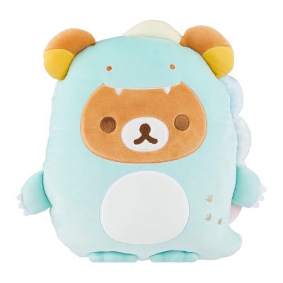 Rilakkuma San-X Original Plays with Dino Flat Mochi Series Plush - Pastel Green Image 1