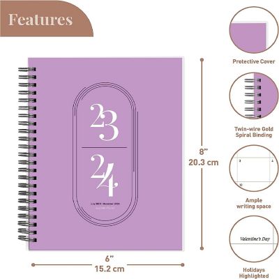 Rileys 2023-2024 18-Month Academic Weekly Planner - Academic Weekly & Monthly Agenda Planner, Flexible Cover, Notes Pages (8 x 6 inches, Lilac) Image 1