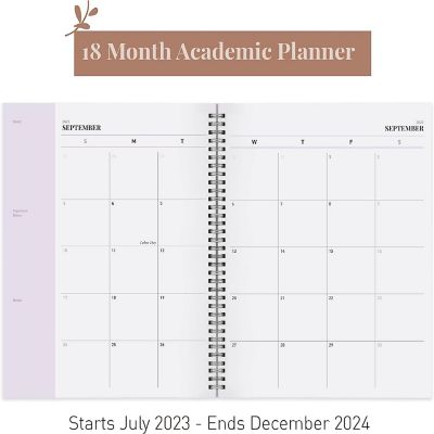 Rileys 2023-2024 18-Month Academic Weekly Planner - Academic Weekly & Monthly Agenda Planner, Flexible Cover, Notes Pages (8 x 6 inches, Lilac) Image 2