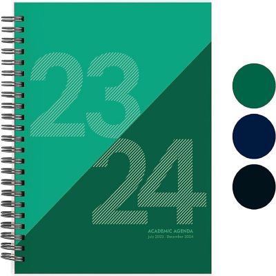 Rileys 2023-2024 18-Month Academic Weekly Planner - Geographic Weekly & Monthly Agenda Planner, Flexible Cover, Notes Pages (8 x 6 inches, Green) Image 1