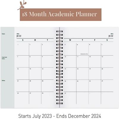 Rileys 2023-2024 18-Month Academic Weekly Planner - Geographic Weekly & Monthly Agenda Planner, Flexible Cover, Notes Pages (8 x 6 inches, Green) Image 2