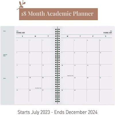 Rileys 2023-2024 18-Month Academic Weekly Planner - Typographic Weekly & Monthly Agenda Planner (8.5 x 11 inches, Green) Image 2