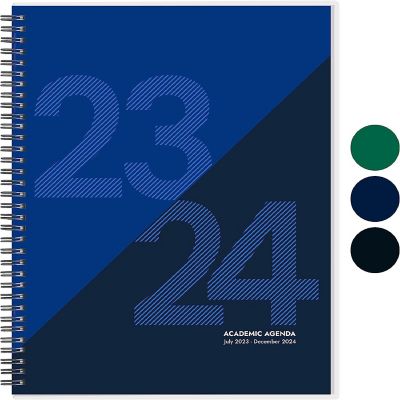 Rileys 2024-2025 18-Month Academic Weekly Planner - Geographic Weekly & Monthly Agenda Planner, Flexible Cover, Notes Pages (8.5 x 11 inches, Blue) Image 1