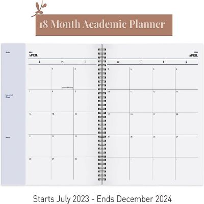 Rileys 2024-2025 18-Month Academic Weekly Planner - Geographic Weekly & Monthly Agenda Planner, Flexible Cover, Notes Pages (8.5 x 11 inches, Blue) Image 2