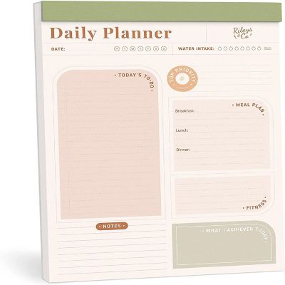 Rileys & Co. - 8.5 x 11",  To Do List Planner Pad, Undated Planner, Daily Agenda, 50 Tear-off Sheets Image 1