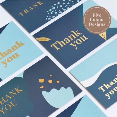 Rileys & Co. (Navy Blue), 50-Count, Thank You Cards with Matching Envelopes Image 2