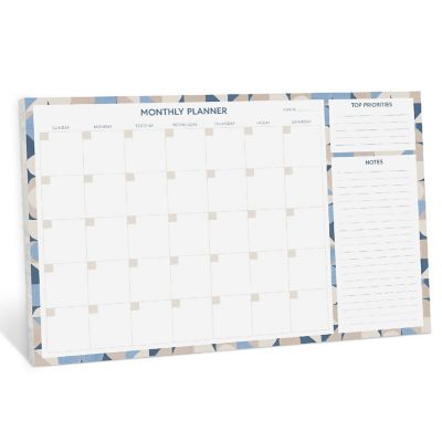 Rileys & Co Monthly Planner Desk Pad with 52 Tearaway Sheets (Abstract Geometric) Image 1