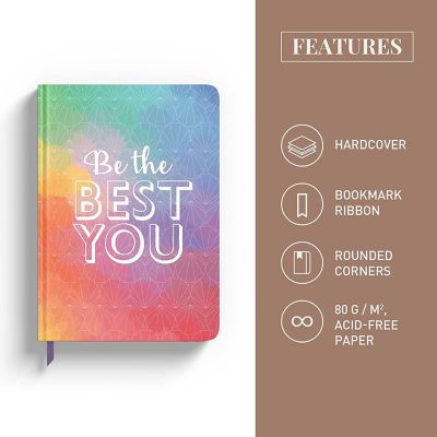 Rileys Co Dotted Journal Notebook 8x6 Inches, Be the Best You Motivational Journal Image 2