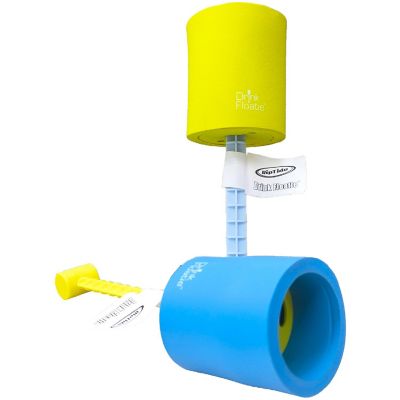 RIPPLE Floating Drink Holder &amp;#8211; Blue/Yellow, Anti-Tip Pool Cup Float w/ Handle Image 3