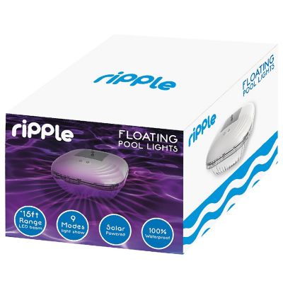 RIPPLE Floating Pool Lights - Solar Powered, Color Changing LED, 9 Modes Image 1