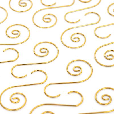 RN'D Toys Christmas Tree Ornament Hooks - Metal Wire Hangers - Gold - 120 Pack Image 1