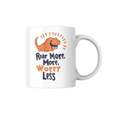 Roar More, Worry Less Mug by Dancing Littles Jungle Image 1
