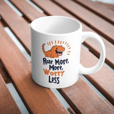 Roar More, Worry Less Mug by Dancing Littles Jungle Image 2