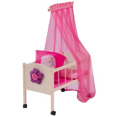 Roba Happy Fee Doll Canopy Bed Set, Pink Image 1