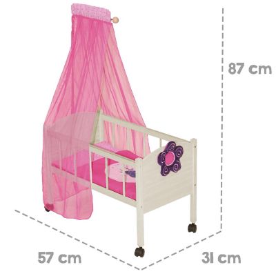 Roba Happy Fee Doll Canopy Bed Set, Pink Image 1