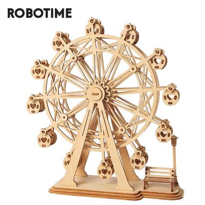 Robotime DIY 3D Wooden Puzzle Game - Ferris Wheel - Assembly Model Toys for Children Image 1