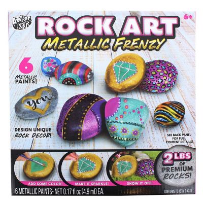 Rock Art Metallic Frenzy DIY Craft Kit  Includes 2 lbs of Premium Rock Image 2