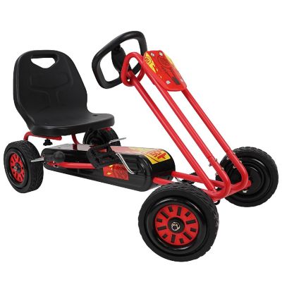 Rocket Pedal Go Kart W/ Ergonomic Adjustable Seat &amp; Sharp Handling, Red Image 1