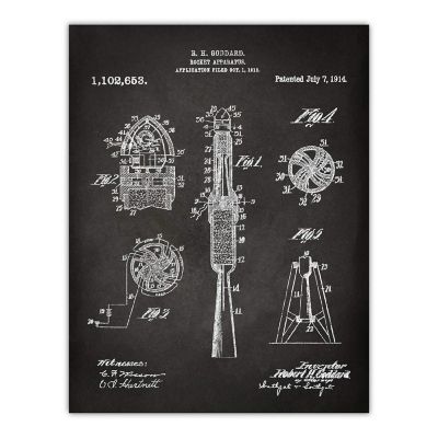 Rocket Ship Patent Poster 8.5x11in Image 1