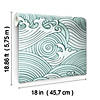 RoomMates Asian Waves Peel and Stick Wallpaper - Teal Image 2