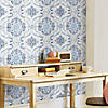 Roommates Bohemian Damask Peel & Stick Wallpaper - Blue Image 1