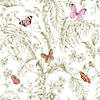 Roommates Butterfly Sketch Peel & Stick Wallpaper - Pink Image 1