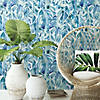 Roommates Cat Coquillette Philodendron Peel & Stick Wallpaper - Blue Image 1